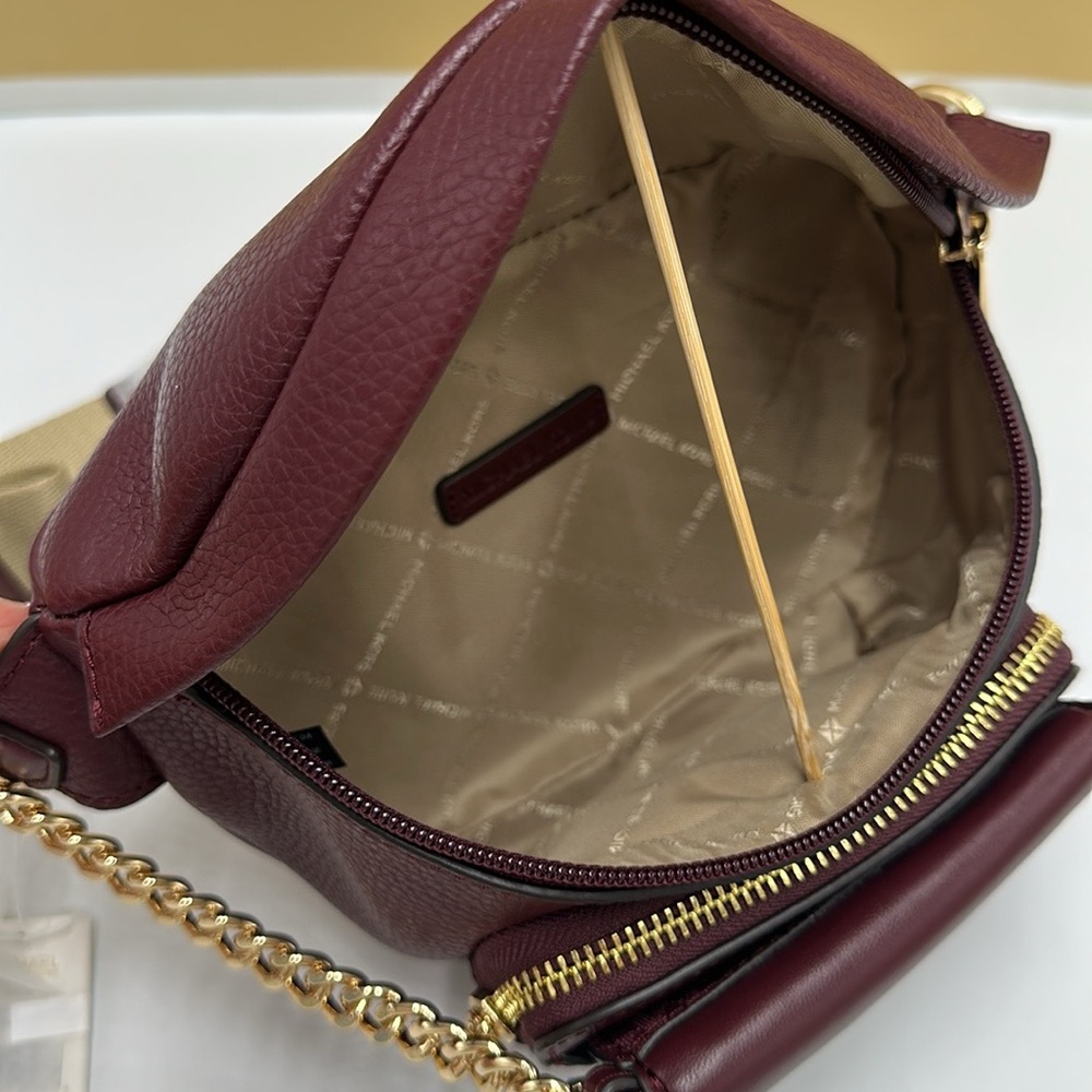 Michael Kors Maisie 2 In 1 Small Leather Waist pack Fanny pack Bag (Oxblood) MK - Picture 14 of 16
